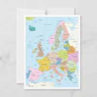 Carte détaillée du continent européen