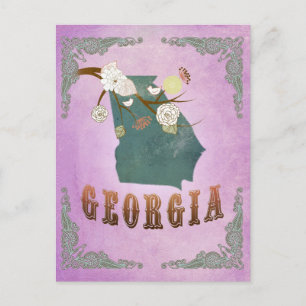 Postale Carte d'état de Géorgie Vintage moderne - Grappe v