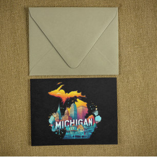 Postale Carte d'état Retro Vintage Michigan