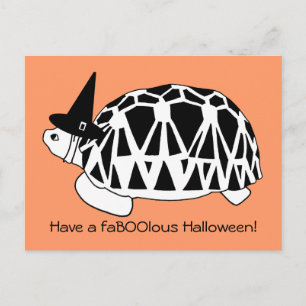 Postale Carte d'Halloween de sorcière étoile birmane (bw)