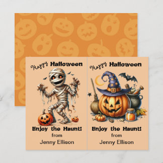 Postale Carte d'Halloween pour maman et Jack o' Lantern Pa