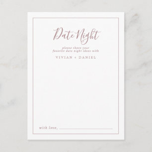 Postale Carte d'idées minimaliste Rose Gold Date Night