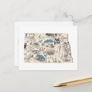 Postale Carte d'image Vintage du Dakota du Nord Antique