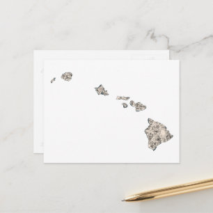 Postale Carte d'image Vintage Hawaii Antique State Chart