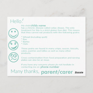 Postale Carte d'information Celiac