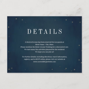 Postale Carte d'information de mariage sous les étoiles