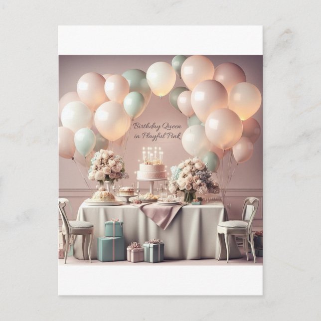 POSTALE CARTE D'INVITATION D'ANNIVERSAIRE (Devant)