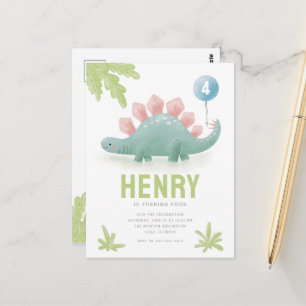 Postale Carte d'invitation d'anniversaire pour enfant dino