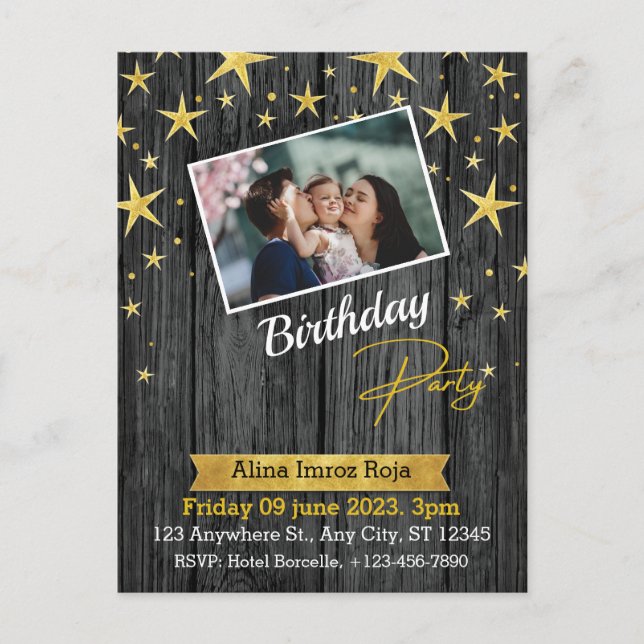 Postale Carte d'invitation d'anniversaire standard (Devant)