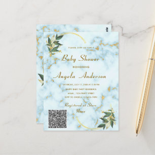 Postale Carte d'invitation de Baby shower de code QR en ma