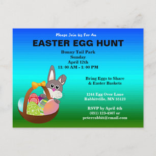 Postale Carte d'invitation pour chasse aux œufs de Pâques