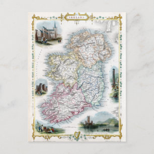 Postale Carte d'Irlande 1851