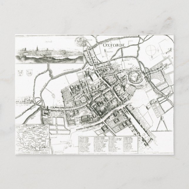 Postale Carte d'Oxford, 1643 (Devant)