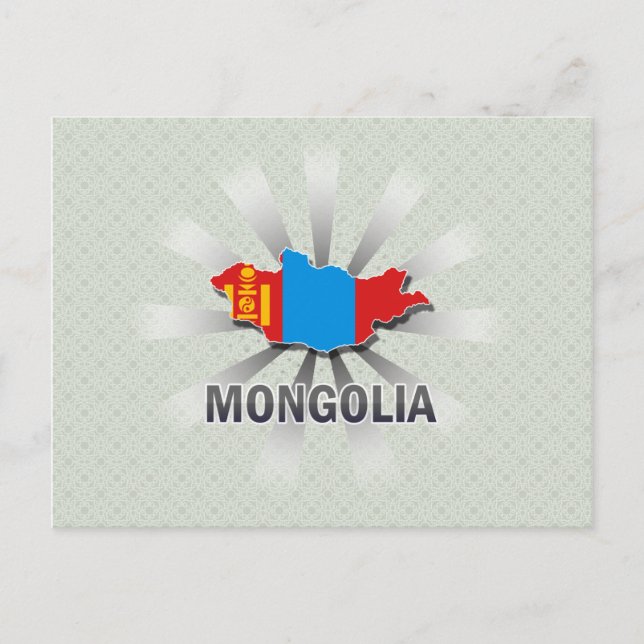 Postale Carte Drapeau Mongolie 2.0 (Devant)