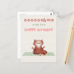 Postale Carte drôle de yoga méditation chat mignon animal 
