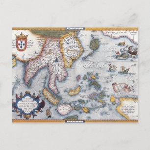 Postale Carte du 16ème siècle de l'Asie du Sud-Est et de l