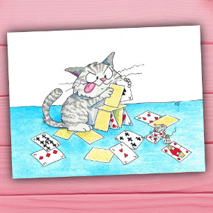 Postale Carte du Château de Carte de Chat Mignon