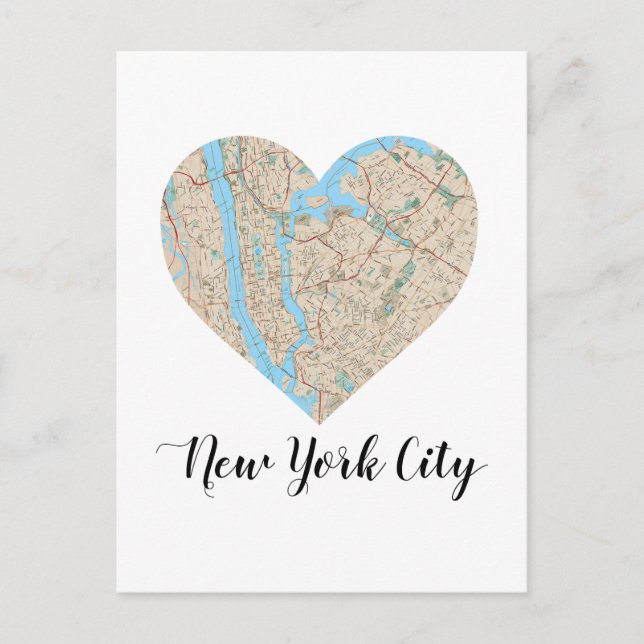Postale Carte du coeur de New York (Devant)
