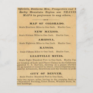 Postale Carte du Colorado par Thayer