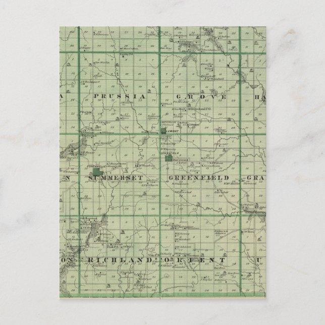 Postale Carte du comté d'Adair, État de l'Iowa (Devant)