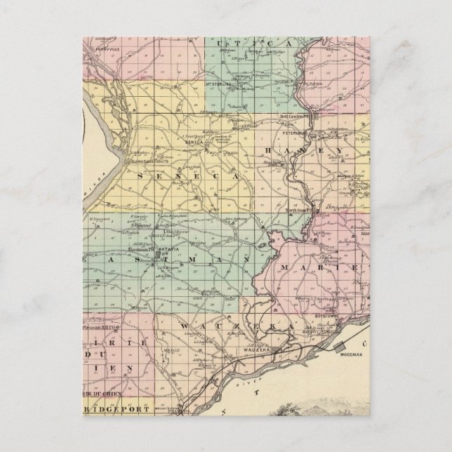 Postale Carte du comté de Crawford, État du Wisconsin (Devant)