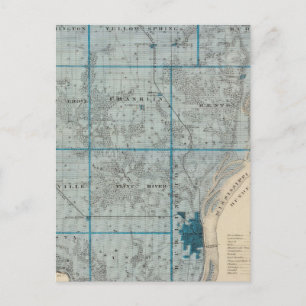 Postale Carte du comté de Des Moines, État de l'Iowa