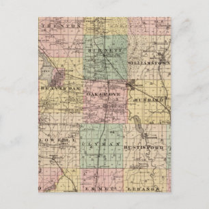 Postale Carte du comté de Dodge, État du Wisconsin