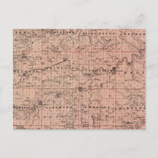 Postale Carte du comté de Fillmore, Minnesota (Devant)