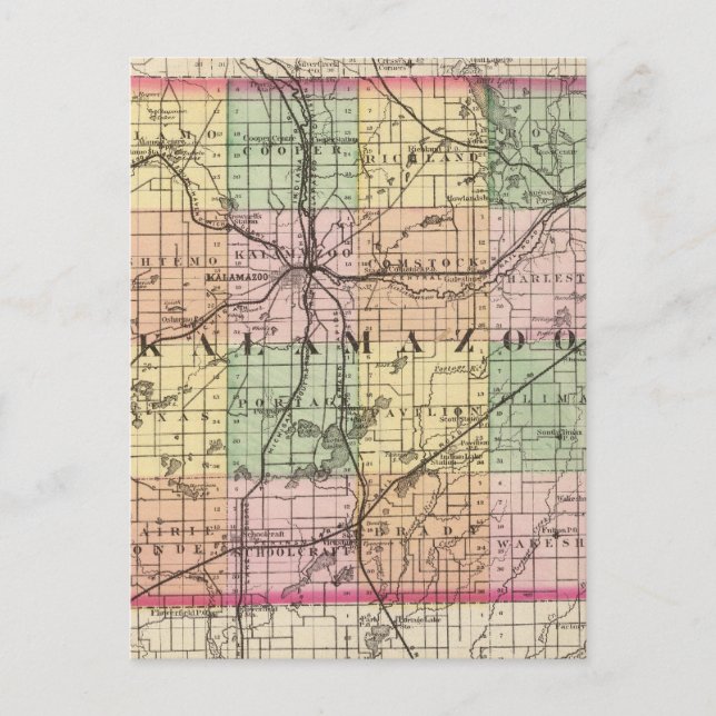 Postale Carte du comté de Kalamazoo, Michigan (Devant)