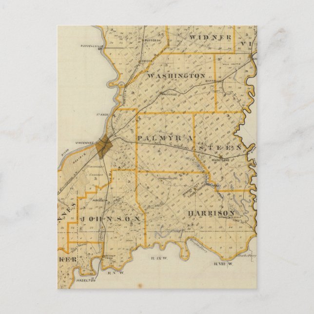 Postale Carte du comté de Knox (Devant)