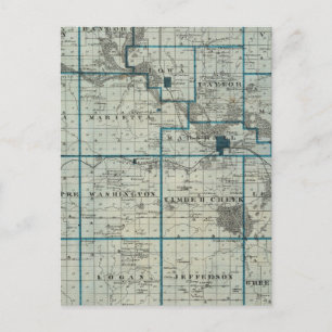 Postale Carte du comté de Marshall, État de l'Iowa