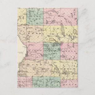 Postale Carte du comté de Polk, État du Wisconsin