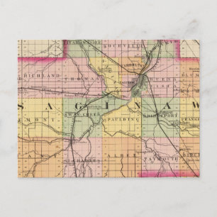 Postale Carte du comté de Saginaw, Michigan