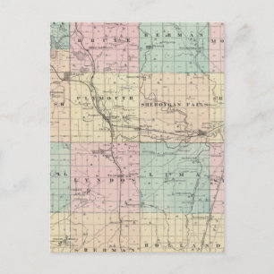 Postale Carte du comté de Sheboygan, État du Wisconsin