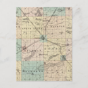 Postale Carte du comté de Walworth, État du Wisconsin