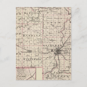 Postale Carte du comté de Winnebago et du Belvidere