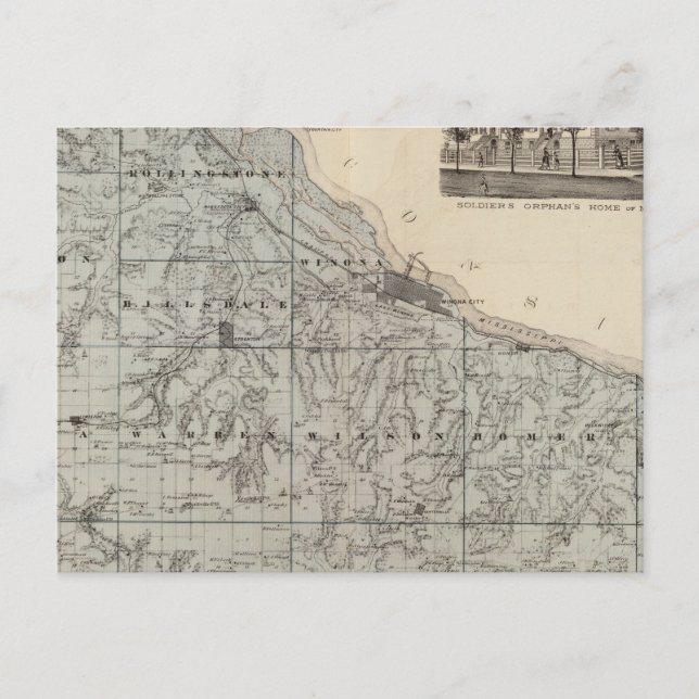 Postale Carte du comté de Winona, Minnesota (Devant)