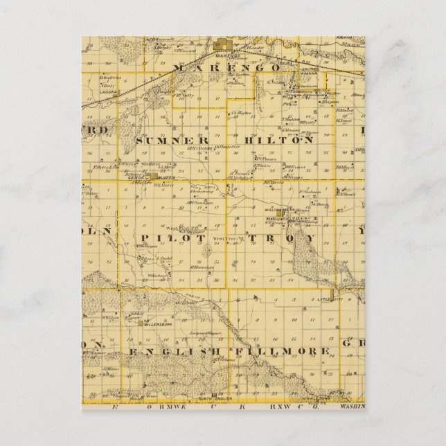 Postale Carte du comté d'Iowa, État de l'Iowa (Devant)