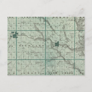 Postale Carte du comté d'Union, État de l'Iowa