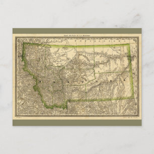 Postale Carte du comté indexé du Montana (1881)