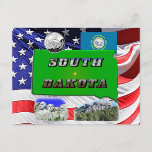 Postale Carte du Dakota du Sud, Texte photo, Trimestre des