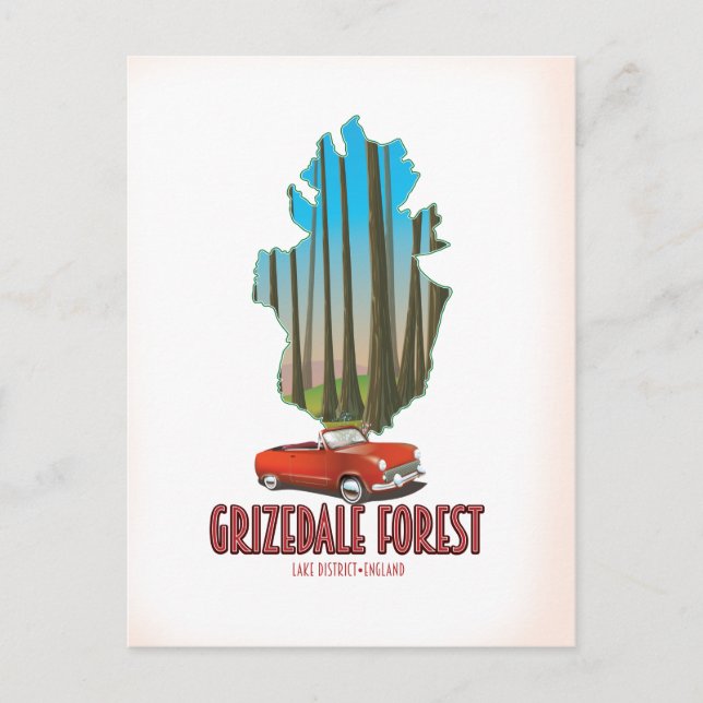 Postale Carte du district de Grizdale forest lake england (Devant)