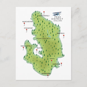 Postale Carte du district de Peak Angleterre