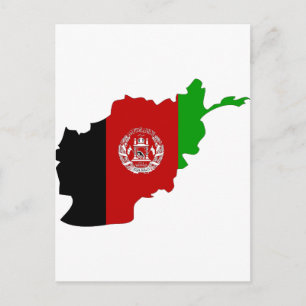 Postale Carte du drapeau afghan