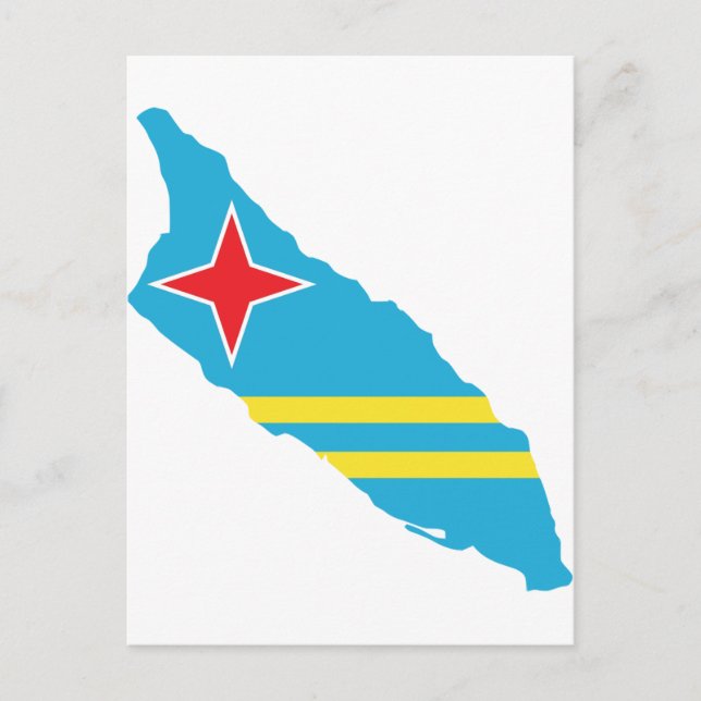 Postale Carte du drapeau d'Aruba (Devant)