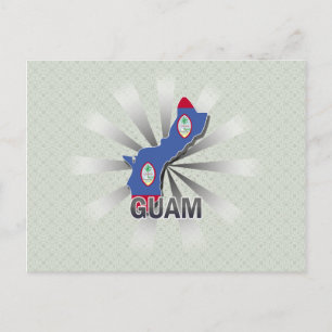 Postale Carte du drapeau de Guam 2.0