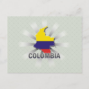 Postale Carte du drapeau de la Colombie 2.0