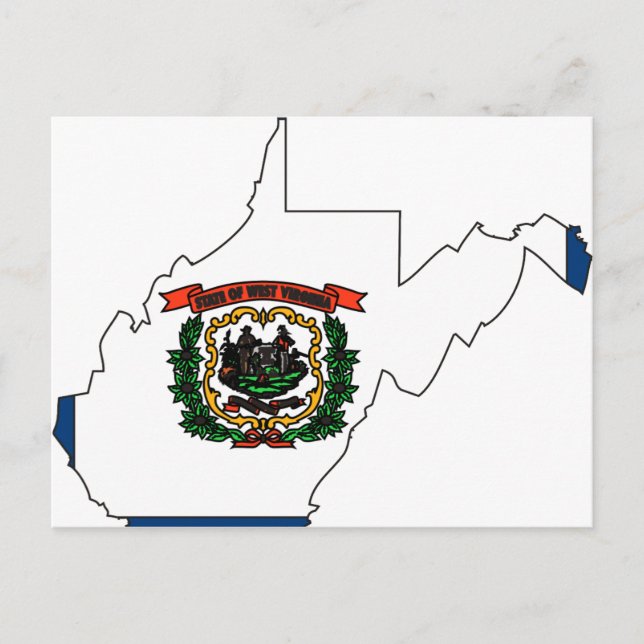 Postale Carte du drapeau de la Virginie-Occidentale (Devant)