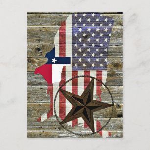Postale Carte du drapeau de l'État de Texas Lone Star