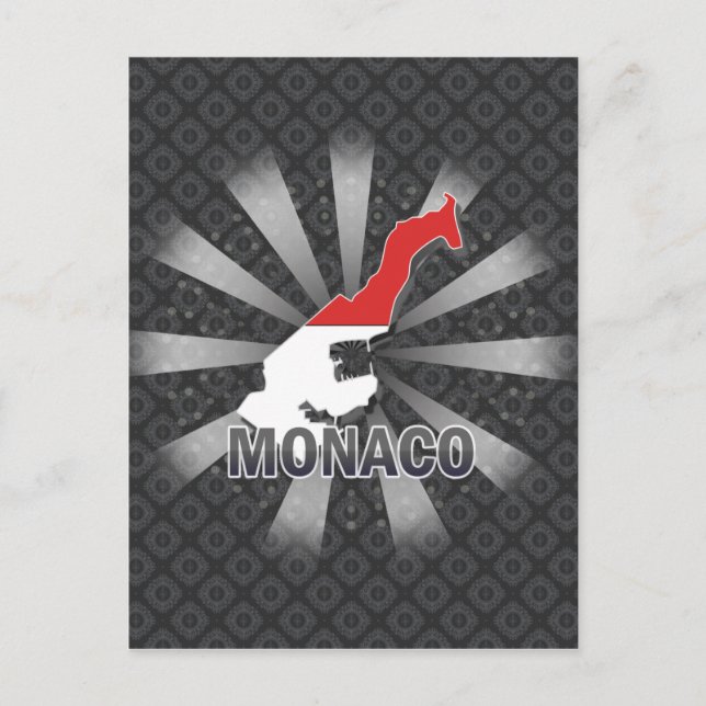 Postale Carte du drapeau de Monaco 2.0 (Devant)